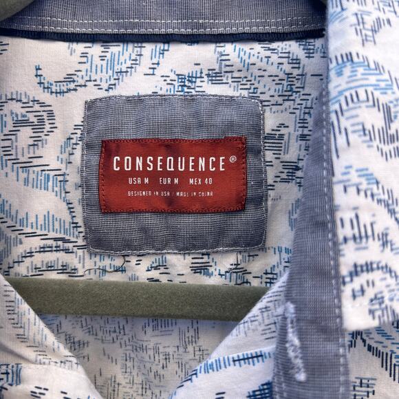consequence men's blue and white button down - Picture 2 of 6